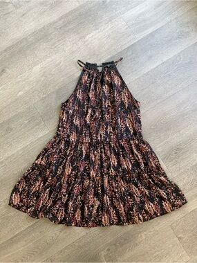 Anthropologie DREW Floral Print Halter Neck Dress
